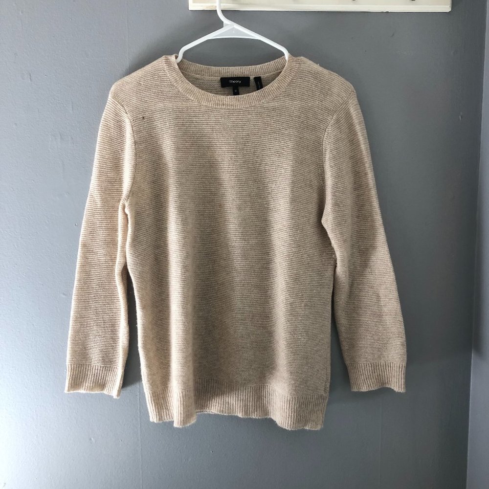100% Cashmere Theory Fantina Feather Soft Cashmere Sweater M